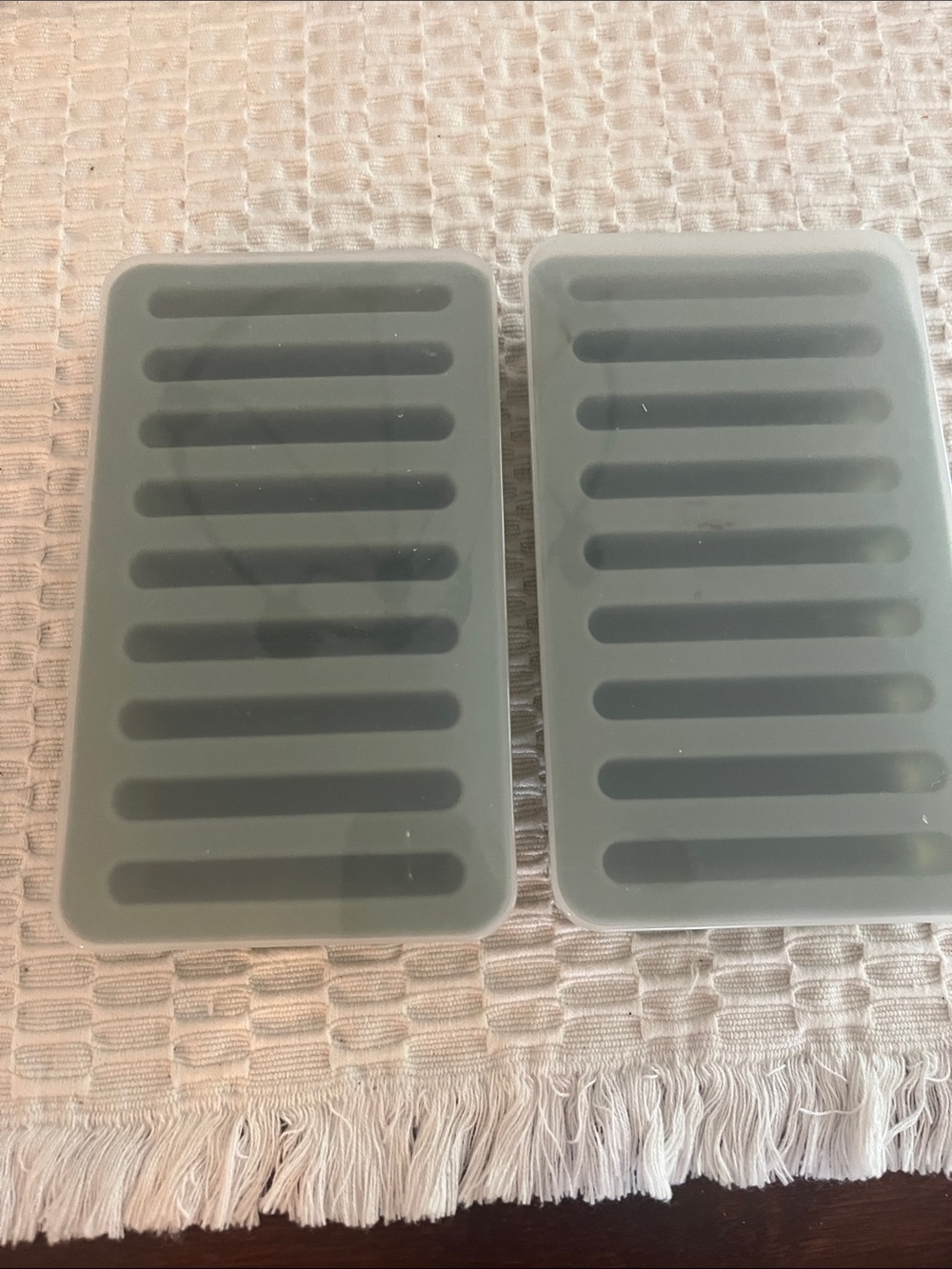 Silicone Ice Cube Tray Pair in Sage Green